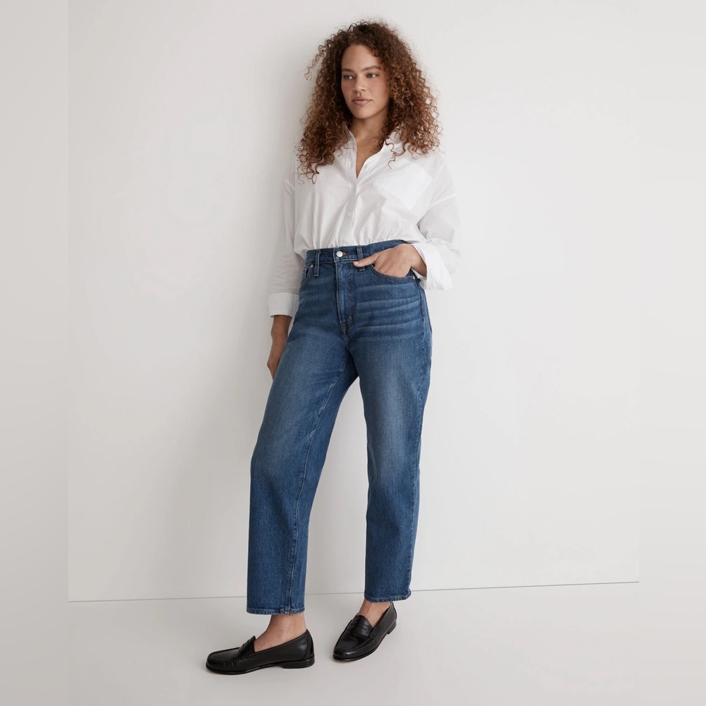 Madewell Straight Leg Jeans in Classic Blue Denim